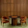 Dining Tables - The Shelby Table Wood + Marble + Brass + Leather - ARBORE BY CAREL WOODWORKS
