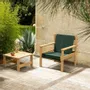 Lawn armchairs - EZEN Natural Robinia Armchair, Green Canvas - EZEÏS
