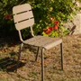 Chaises - Chaise de jardin Alicante empilable en aluminium thermo-laqué de couleur moka, vert jonc ou bleu eau. - EZEÏS