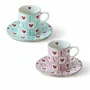 Mugs - Amour Collection Porcelain Coffee Cup (Set of 2) - SOMNIA ATELIER