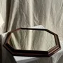 Mirrors - 58x48 vintage brown wood octagonal mirror - OFFICE OBJETS