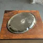 Trays - Large oval engraved tray in silver plated metal 34x45 - OFFICE OBJETS