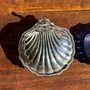 Kitchen utensils - Vintage silver plated shell butter dish with blue cup - OFFICE OBJETS