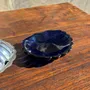 Kitchen utensils - Vintage silver plated shell butter dish with blue cup - OFFICE OBJETS
