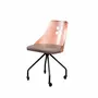 Desk chairs - Industrial Steel Chair with Leather Seat - STURDY-LEGS