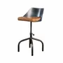 Desk chairs - Industrial Steel Chair with Leather Seat - STURDY-LEGS
