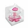 Gifts - iris -Crystal flowers and a preserved rose with a pink plexiglass base - DEBORACARLUCCI