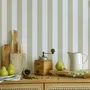Tapestries - Soft Stripes Sage Panoramic Wallpaper - LE PAPIERS DE NINON