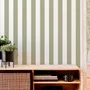Tapestries - Panoramic wallpaper Harmony Stripes sage - LE PAPIERS DE NINON
