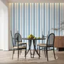 Tapestries - Alternating Blue Stripes Panoramic Wallpaper - LE PAPIERS DE NINON