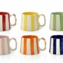 Tasses et mugs - Tasses à café à rayures en céramique - 3,6 x 2,6 pouces - CASA AMAROSA