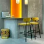 Stools for hospitalities & contracts - Apollo Bar Stool in Lacquered Iron and Brass Details - DUISTT