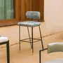 Stools for hospitalities & contracts - Apollo Bar Stool in Lacquered Iron and Brass Details - DUISTT