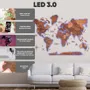 Autres décorations murales - Carte du Monde en Bois 3D LED 3.0 Prime Chêne XL USA Droite - ENJOY THE WOOD
