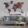 Autres décorations murales - Carte du Monde en Bois 3D LED 3.0 Prime Noyer Foncé M USA Droite - ENJOY THE WOOD