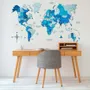 Other wall decoration - World Wooden Map Colored 3D XL Blank Azure Lum - ENJOY THE WOOD