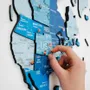 Other wall decoration - World Wooden Map Colored 3D M Blank Azure Lum - ENJOY THE WOOD