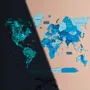 Other wall decoration - World Wooden Map Colored 3D XL Prime Plus Azure Lum - ENJOY THE WOOD