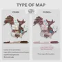 Other wall decoration - World Wooden Map Colored 3D XL Prime Plus Cappuccino Lum LED 3.0 - ENJOY THE WOOD