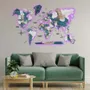 Other wall decoration - World Wooden Map Colored 3D XL Prime Mystery Lum LED 3.0 EU Right - ENJOY THE WOOD