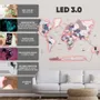Other wall decoration - World Wooden Map Colored 3D L Prime Plus Cruise Lum LED 3.0 EU Right - ENJOY THE WOOD