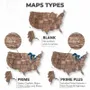 Other wall decoration - Wooden 3d Map of USA - Dark Walnut L Prime Plus - ENJOY THE WOOD