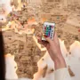 Other wall decoration - 3D Solid Wooden World Map Ash XL acrylic + LED - ENJOY THE WOOD