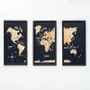 Other wall decoration - 3D Wooden Triptych World Map Gold M Black - ENJOY THE WOOD