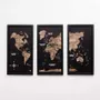 Other wall decoration - 3D Wooden Triptych World Map Dark walnut L Black - ENJOY THE WOOD