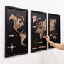 Other wall decoration - 3D Wooden Triptych World Map Dark walnut L Ocean - ENJOY THE WOOD