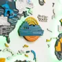 Objets de décoration - Carte du Monde en Bois Colorée 3D Travel Tracker Cruise Liner - Indie - ENJOY THE WOOD