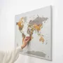 Other wall decoration - World Map on Canvas L Personalization Antique White Frame - ENJOY THE WOOD