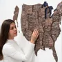 Other wall decoration - Wooden 3d Map of USA - Dark Walnut M Blank - ENJOY THE WOOD