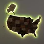 Autres décorations murales - Carte 3D en bois à LED des États-Unis - Multicolore L Prime Plus EU - ENJOY THE WOOD