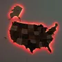 Autres décorations murales - Carte 3D en bois à LED des États-Unis - Multicolore L Prime Plus EU - ENJOY THE WOOD