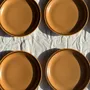 Assiettes au quotidien - Lot de 11 petites assiettes à dessert en grès liseré brun - OFFICE OBJETS