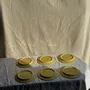 Everyday plates - Set of 6 small modern yellow dessert plates D19 - OFFICE OBJETS