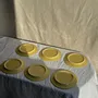 Everyday plates - Set of 6 small modern yellow dessert plates D19 - OFFICE OBJETS