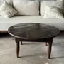 Tables basses - Coffee table, table basse ronde ancienne en teck indonésienne - OFFICE OBJETS