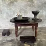 Tables basses - Coffee table, table basse ronde ancienne en teck indonésienne - OFFICE OBJETS