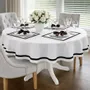 Table cloths - Stripes Round Tablecloth – Black Ribbon (French Bistro Style) - ROSEBERRY HOME