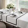 Table linen - Stripes Tablecloth – Black Ribbon (French Bistro Style) - ROSEBERRY HOME