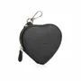 Objets design - Porte-monnaie en forme de cœur en cuir noir véritable - OTTAVIANI