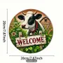 Objets design - Panneau rond en Aluminium Vache noire et blanche - VACHES ET COMPAGNIE