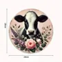Design objects - Round Aluminium Panel The Cow with the Rose - VACHES ET COMPAGNIE
