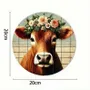 Objets design - Panneau rond en Aluminium Vache limousine - VACHES ET COMPAGNIE