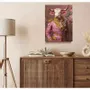 Objets design - Tableau imprimé Monsieur Vache en rose - VACHES ET COMPAGNIE