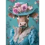Objets design - Tableau imprimé Madame Vache en bleu - VACHES ET COMPAGNIE
