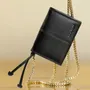 Design objects - Black genuine leather wallet with gold metal shoulder strap - OTTAVIANI