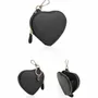 Objets design - Porte-monnaie en forme de cœur en cuir noir véritable - OTTAVIANI